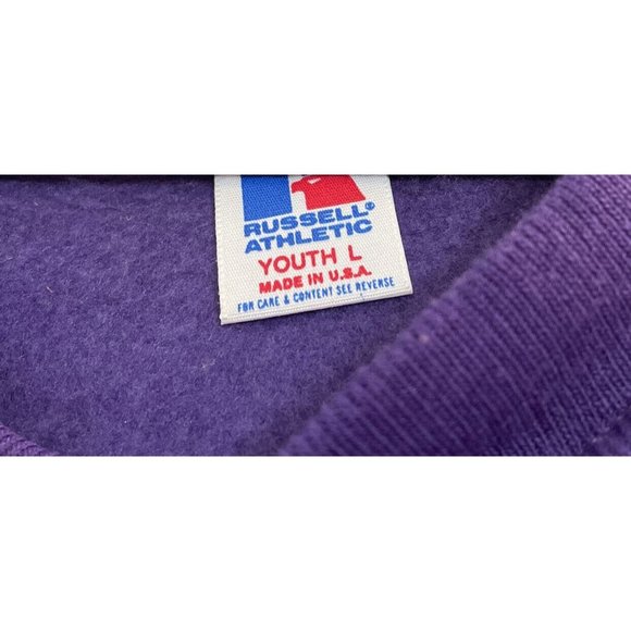 Vintage 1990’s Russell Sweatshirt Crewneck Sz Youth Large Purple NWT Dead stock - Picture 4 of 5